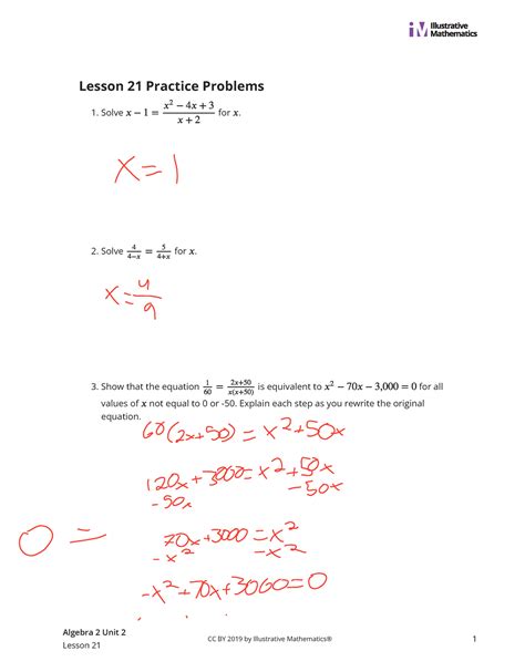 The <b>answers</b> for these pages appear at the back of this booklet Rate free <b>lesson</b> <b>7</b> <b>problem</b> solving <b>practice</b> <b>answers</b> <b>key</b> form. . Unit 7 lesson 7 practice problems answer key